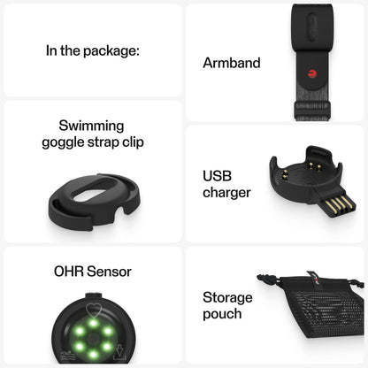 Polar Verity Sense - Optical Heart Rate Monitor Armband - ANT+, Dual Bluetooth, Black, M-XXL