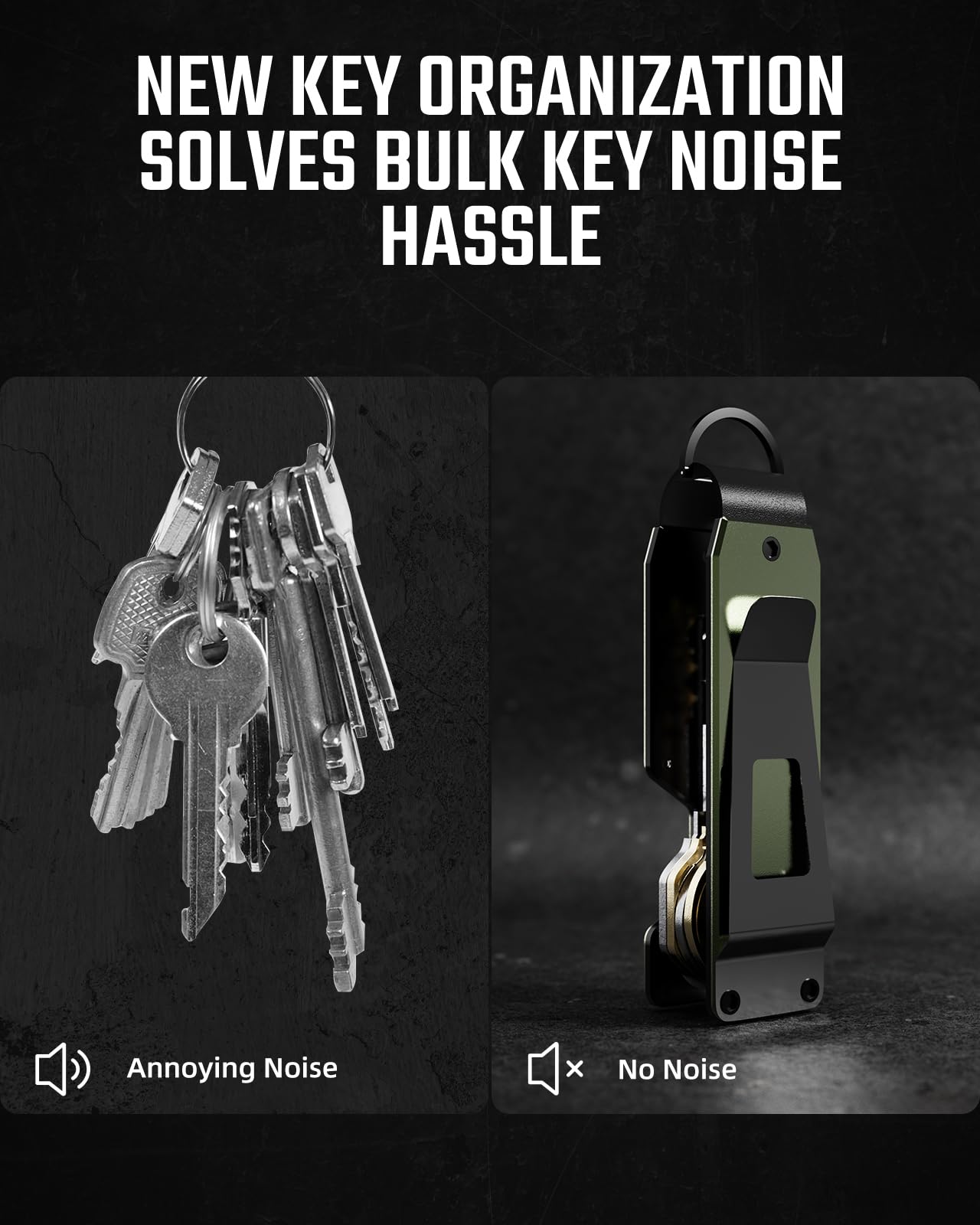 MINBERAND Key Organizer Compact Key Holder Metal Key Chain Minimalist key case key holder for keychain Secures 1-5 Keys