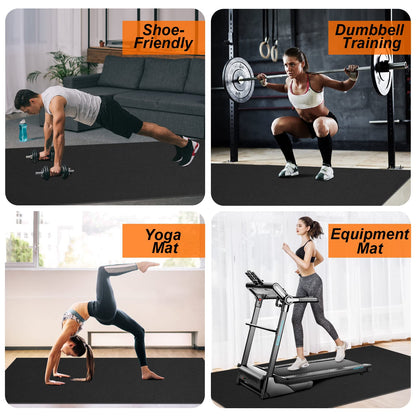 Large Workout Mat 6'x2' & 6'x4' - Home Gym Flooring for Weightlifting, Jump Rope, MMA, Yoga, Cardio, Stretch, Plyo, HIIT - Shoe-Friendly
