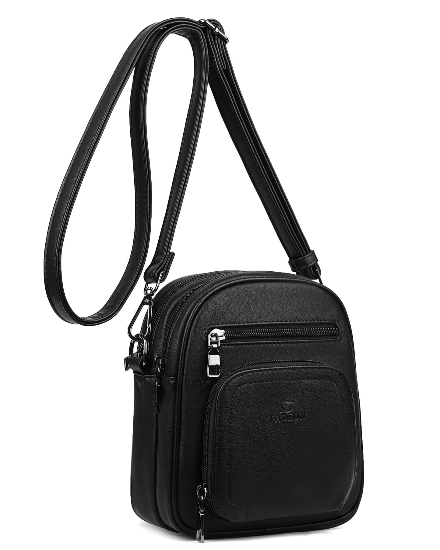 FADEON Small Purses for Women Crossbody Bags, Designer PU Leather Mini Cross Body Purse Travel Shoulder Bag Card Slots