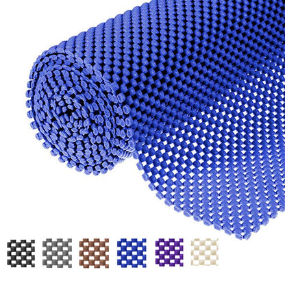 Shelf Liner Drawer Liner Non-Slip Mat Shelves Liners 12" X6.5’ Grid Pattern PVC Non-Adhesive Grip Liner Anti-Slip Mat for Kitchen Cabinets Wire Shelving Pantry Dresser Refrigerator (Blue)