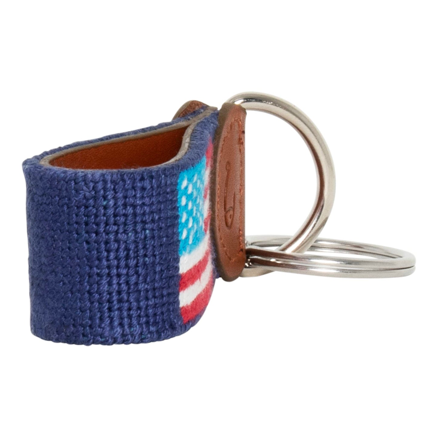 Huck Venture American Flag Needlepoint Key Fob & Keychain (American Flag)