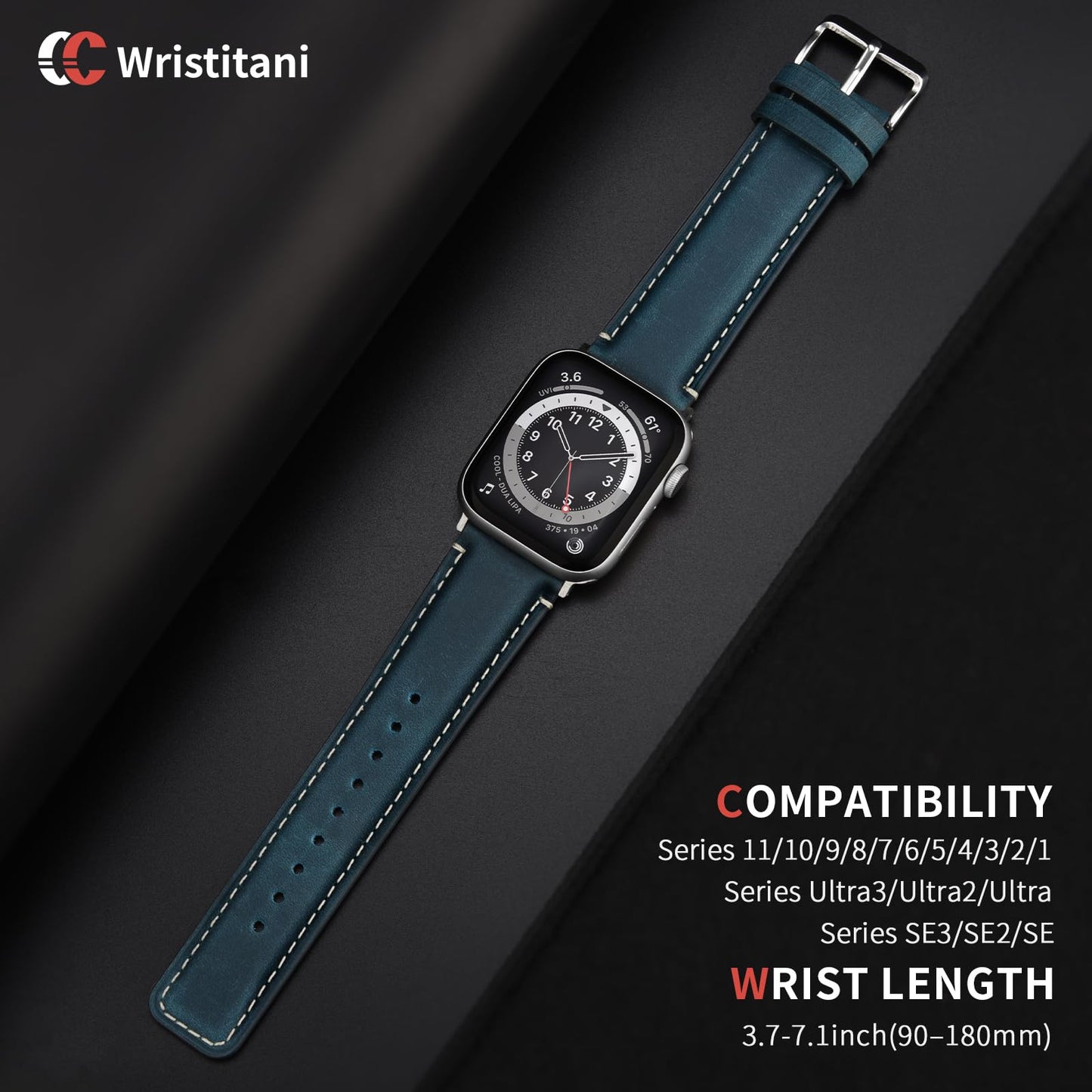 Wristitani 3 Pack Leather Bands Compatible With Apple Watch Bands 44mm 45mm 46mm 49mm 40mm 41mm 42mm for Men,Genuine Leather Replacement Straps for iWatch Ultra3/2/1 SE3/2/1 Series 11/10/9/8/7/6/5/4