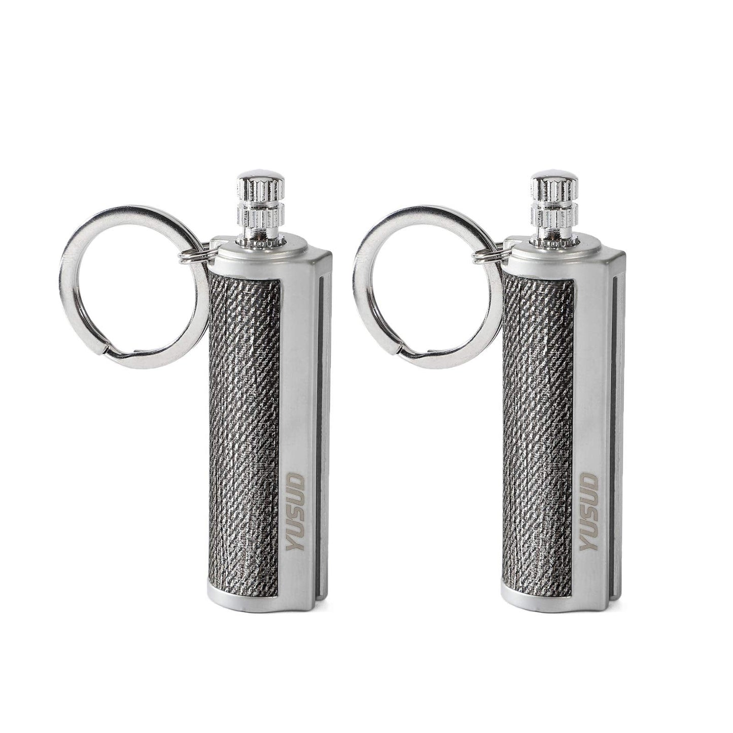 YUSUD 2 Pack Permanent Match Infinity Lighter with Multitool Keychain, Reusable Waterproof Match Strike Anywhere, Forever Flint Fire Starter for Outdoor Survival Tool for Men