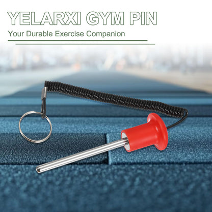 YELARXI Gym Pin, Weight Stack Pin Strength Training Lifting Equipment Replacement with Pull Rope 0.3 x 4.9 Inch & Orange -Fitting for (Home/Gym/Club/Machine Insert Accessories)