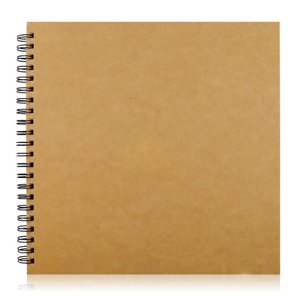 UPlama 12x12 Inch Scrapbook Album 100 Pages, Hardcover Kraft Photo DIY Memory Book with Spiral Binding for Wedding Anniversary Family Photos