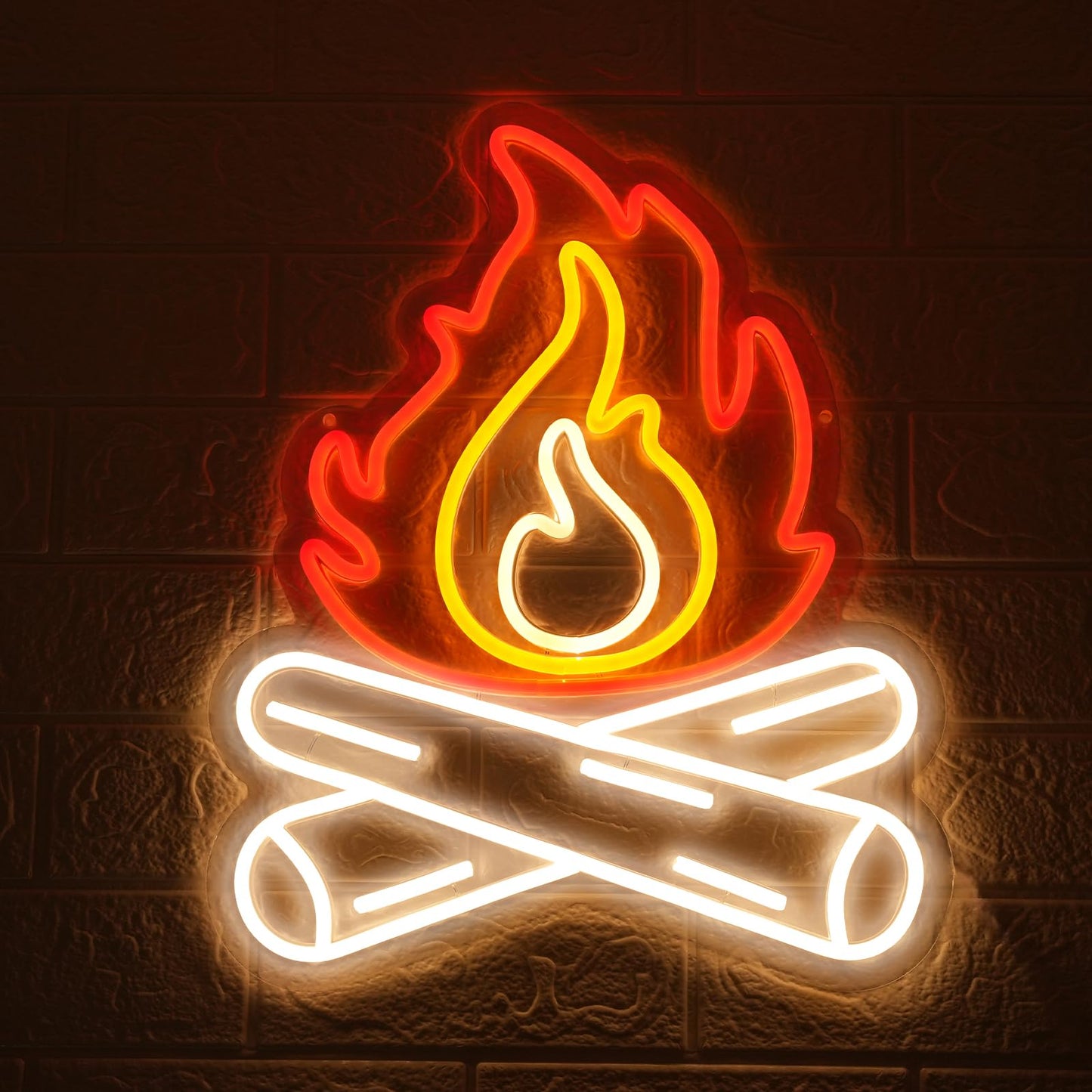 Fire Flame Neon Sign, Stove Fire led Light, light up sign for Bedroom Living Decor, Bonfire Campfire neon sign Gift for Gaming Room, Campfire decor, Camping decor