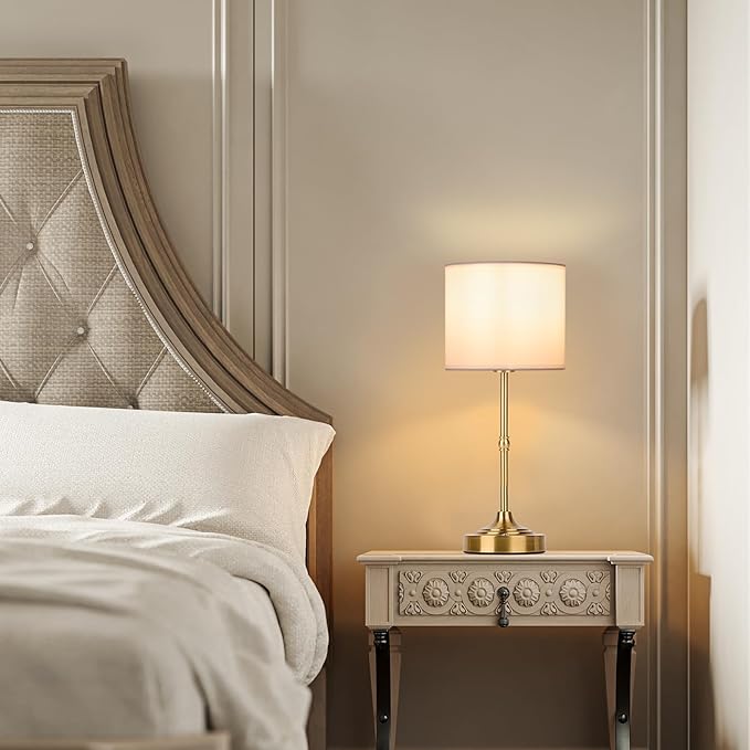 Portable Cordless Table Lamp,Built-in 5200mAH Rechargeable Battery, Dimmable Touch Wireless Light, Bed Side Metal Desk Lamp，Restaurant/Bedroom/Bar/Coffee/Night Light (Antique Brass)