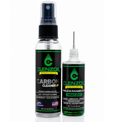 Clenzoil Two-Step Firearm Cleaning System – Carbon Cleaner & CLP Lubricant – Deep Fouling Removal, Long-Lasting Protection, Safe on All Finishes – USA Made (2-Bottle Kit)