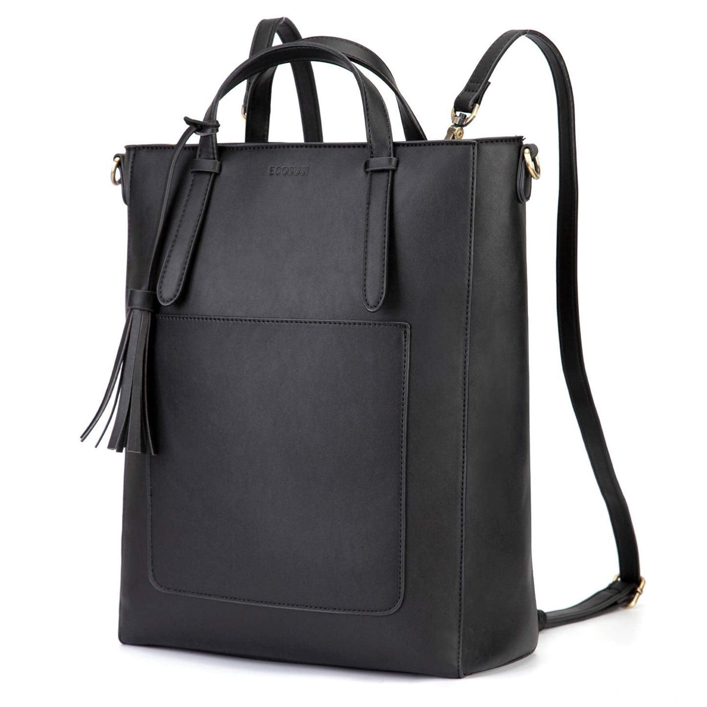 ECOSUSI Tote Bag Convertible Backpack Purse for Women Vegan Leather Handbag Multifunction Shoulder Bag for 14", 13L