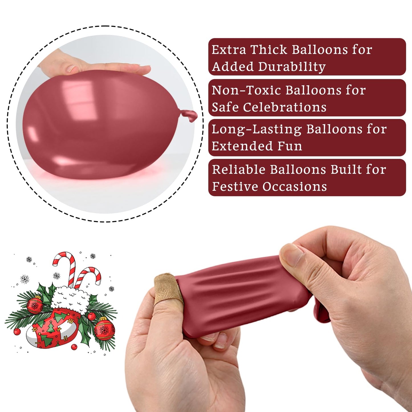 Christmas Balloon Arch Garland Kit, 114Pcs Retro Red Metallic Gold Latex Balloons with Large Cane Gingerbread Man Santa Claus Xmas Foil Balloons for Birthday Merry Christmas Party New Year Decorations