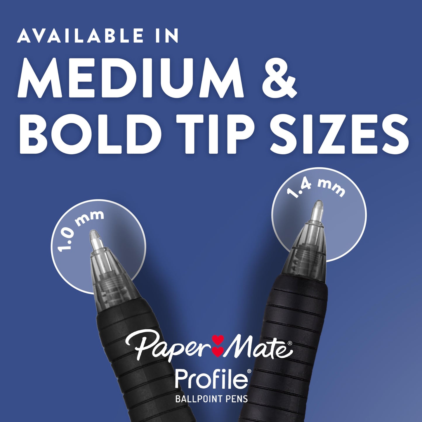 Paper Mate Profile Retractable Ballpoint Pens, Bold Point (1.4mm), Black, 36 Count - Office Supplies, Comfortable Grip, Everyday Writing