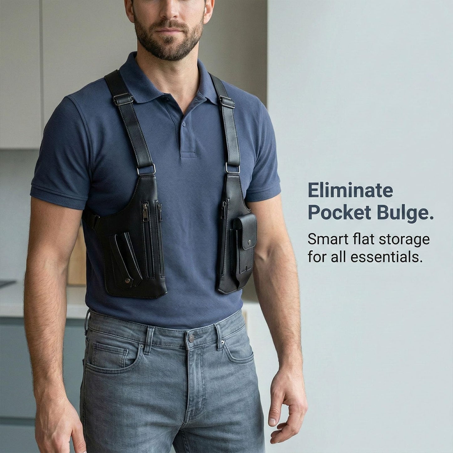 Cross-Body Sling Pack, Classic Shoulder Satchel, Pickpocket-Proof Hidden Crossbody Sling Bag, Slim Undercover (Black)