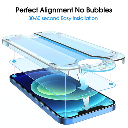 amFilm Easiest Installation OneTouch for iPhone 14 Pro [6.1 Inch] Screen Protector Tempered Glass, Auto-Alignment Tech, Bubble Free and Full Coverage Case Friendly, Anti-Scratch 2 Pack