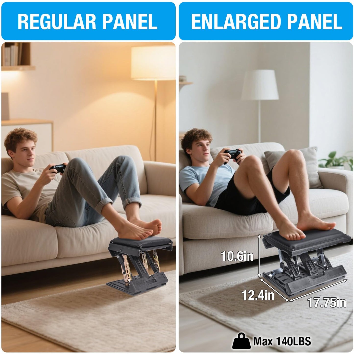 Scalebeard Foot Rest for Under Desk at Work,Height Adjustable Infinite Angle Ergonomic Foldable Footrest for Office, Gaming,Computer, Removable Pad Desk Foot Stool with Massage Beads,for All Seasons