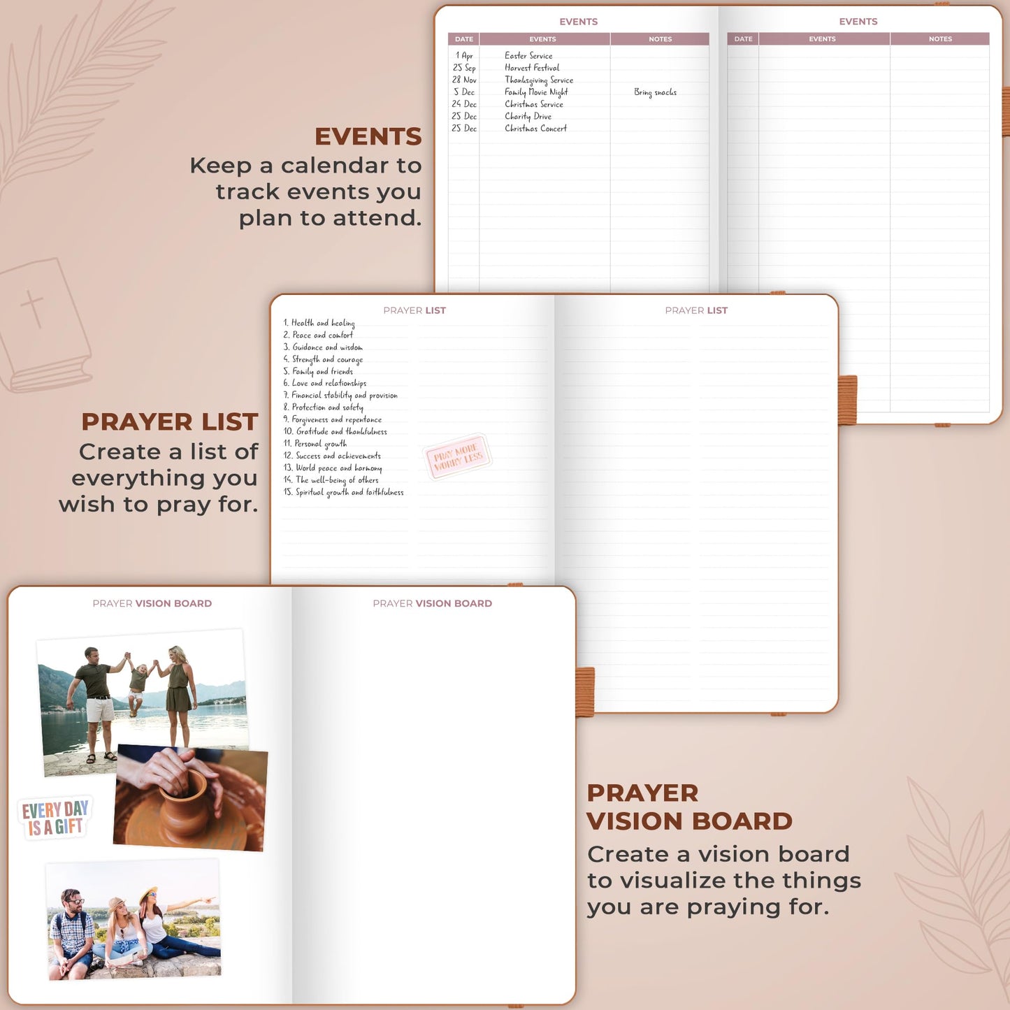 Clever Fox Daily Faith Journal – Guided Prayer, Gratitude & Bible Study Notebook – Faith Based Gifts & Journaling Supplies for Women (Dark Terracotta)