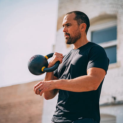Kettlebell Kings Powder Coated Kettlebell Weights 5-90 LB | Workout Gym Equipment & Strength training sets for Women & Men | Durable Coating for Grip Strength, Rust Prevention