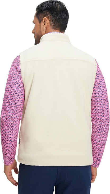 Men's Golf Vest - Reversible Windproof Fleece Jacket | Lightweight & Warm Sleeveless Outerwear