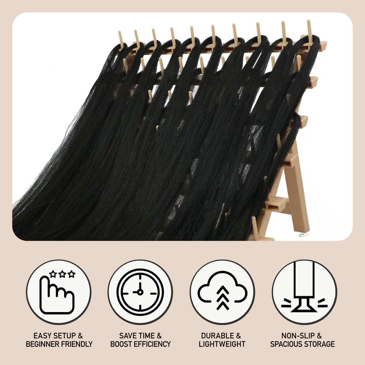 Laflare Braid Rack 60 Spools, PP Braiding Hair Stand, Thread Rack, Sewing Organizer, Quilting, Embroidery - Versatile Extension Holder