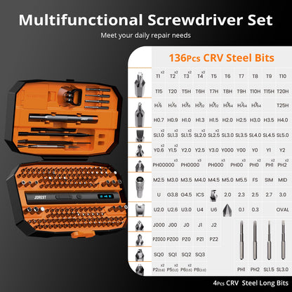 JOREST 40Pcs Small Precision Screwdriver Set with Torx Triwing Phillips, Mini Repair Tool Kit for Macbook, Computer, Laptop, PC, iPhone, PS5, Xbox, Switch, Glasses, Watch, Ring Doorbell, Electronics