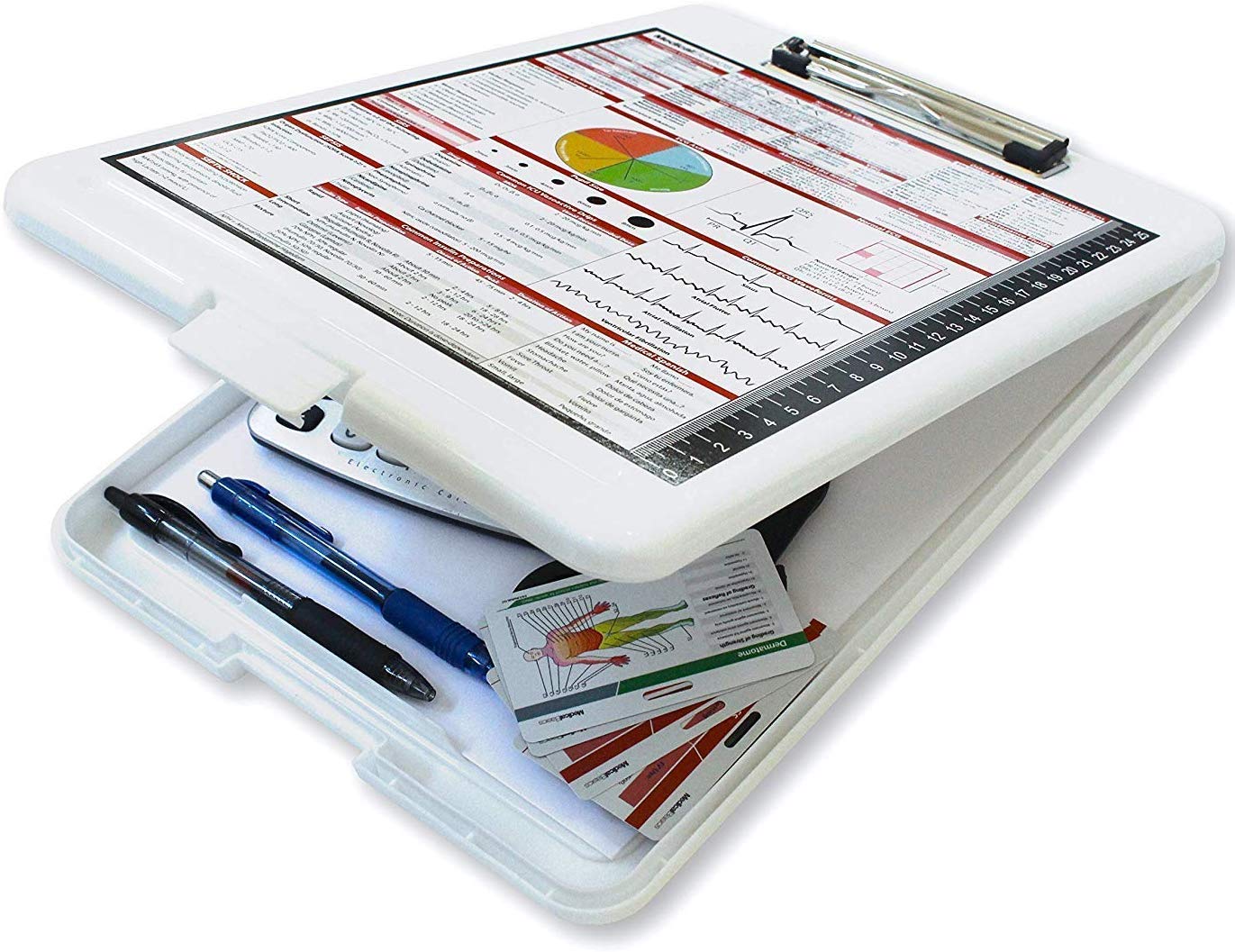 Premium Nursing Storage Clipboard with Quick Medical Reference Sheet - Clipboard for Nurses, Nurse Practitioners, CNA, and Nursing Students