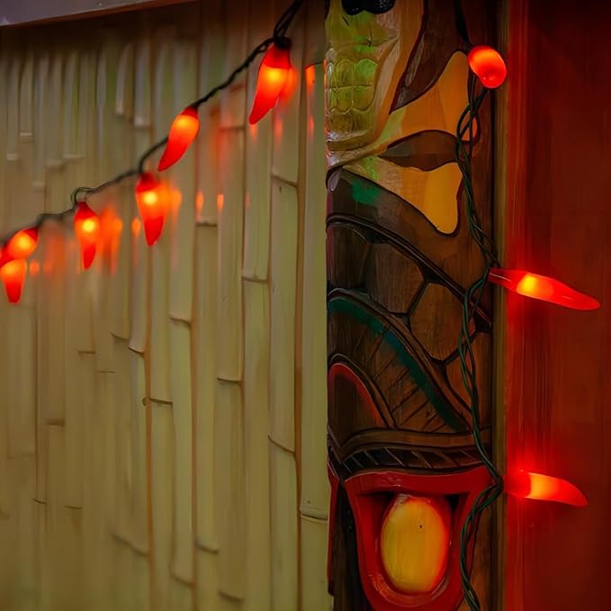13.6FT Chili Pepper String Lights with 37 Mini Red Chili Lights(2 Spare),Chili Pepper Christmas Incandescent Hanging Lights for Indoor Outdoor Patio Kitchen Mexican Christmas Decorations