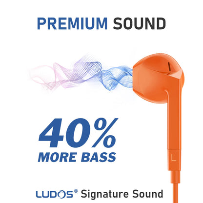 LUDOS FEROX USB C Headphones for iPhone 17 16 15 Pro Max Plus Air iPad Pro, 5 Years Warranty, USB-C Earbuds for Samsung Galaxy S24 S23 Ultra S22 S21 FE S20 Z Flip 3 Fold 4 A53, USB Type C Earphones