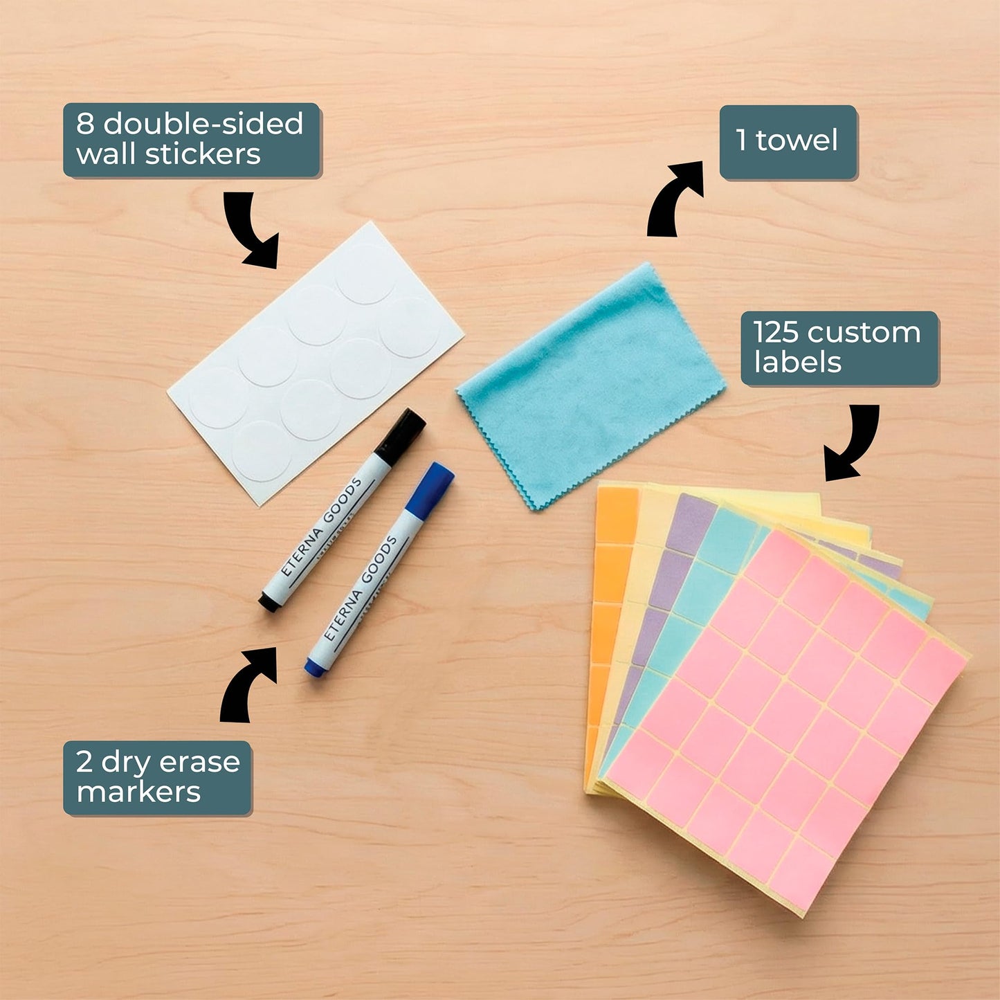 Own the Year GIANT UNDATED Wall Calendar | 4ft x 3ft Full-Year Dry Erase Planner Start Anytime, Jumbo Whiteboard Wall Calendar with Markers, Includes Stickers & Mounting Kit, Large Quarterly Layout for Home or Office