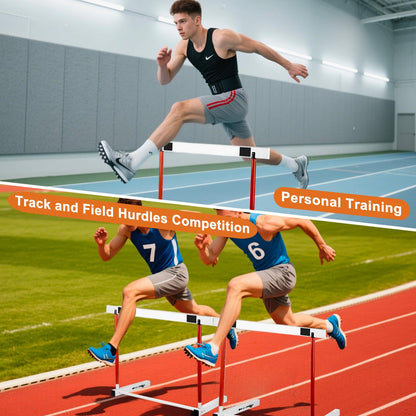 NELOMO Adjustable Hurdle Training Hurdle Track and Field Equipment Professional Track and Field Hurdles with Counterweight for Personal Training Track and Field Competition (2)
