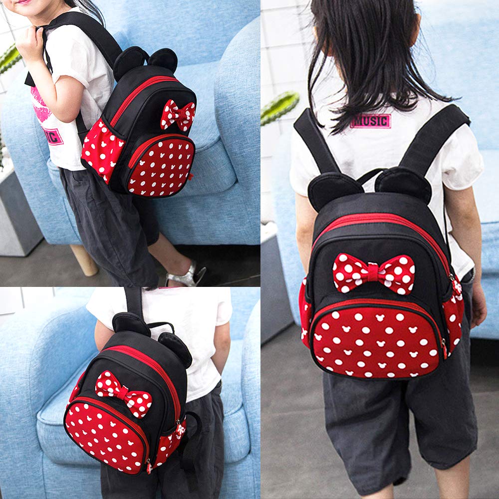 Voikukka Mini Backpack for Girls Toddler Bookbag Small Cute Kids Backpacks for Toddler Backpack Baby Daycare Bag Little Girl Backpacks Child Kindergarten Book Bags Mouse Toys Travel Accessories