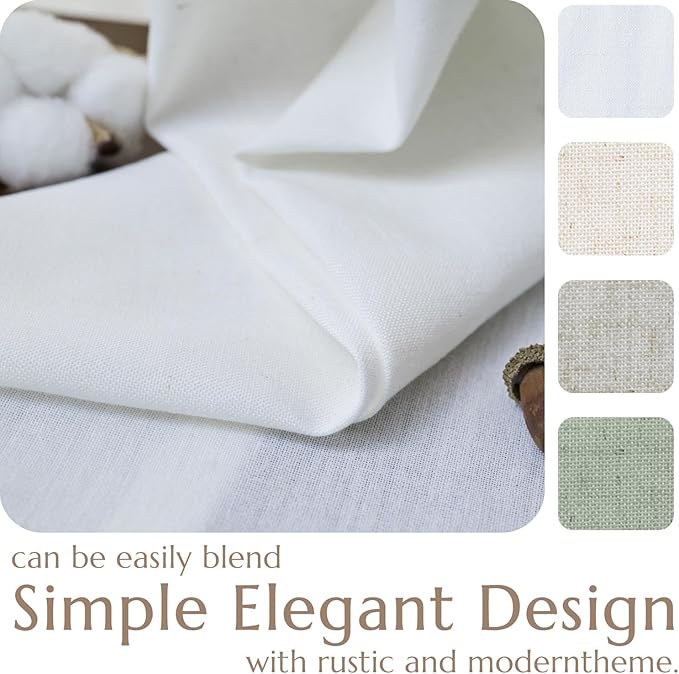 jinchan Linen Textured Tier Curtains 36 Inch for Kitchen Windows Farmhouse Cafe Curtains Small Drapes Rustic Light Filtering Half Window for Living Room Laundry Rod Pocket 2 Panels White