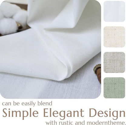 jinchan Linen Textured Tier Curtains 36 Inch for Kitchen Windows Farmhouse Cafe Curtains Small Drapes Rustic Light Filtering Half Window for Living Room Laundry Rod Pocket 2 Panels White