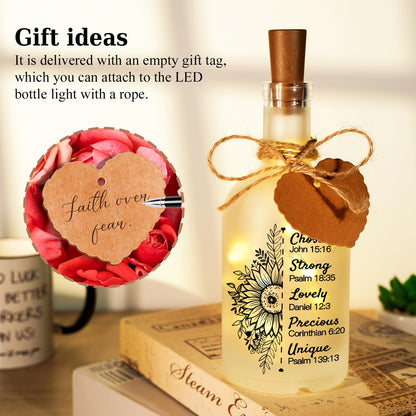 Vetbuosa Christian Gifts for Women - Decorative Bottle Night Light, Religious Gifts for Women with Bible Verse Prayer Inspirational Birthday Christmas Presents for Friends Sister Coworkers