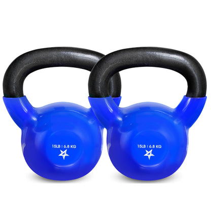 Yes4All Kettlebell, 5-100 LB Vinyl Coated Cast Iron Strength Training Kettlebells for Home Gym Exercises, Fitness, Full Body Workout Equipment, Push Ups, and Grip Strength