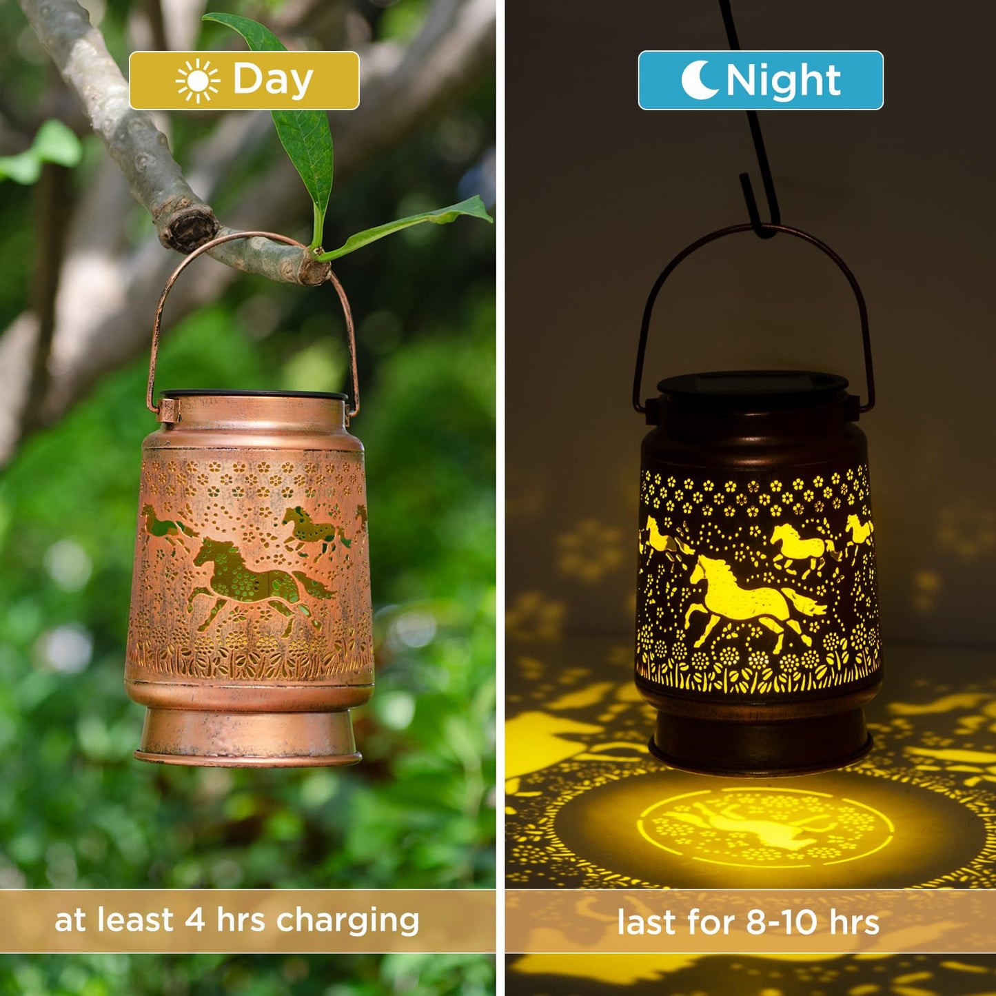 Horse Lover Solar Light Gift for Mom/Grandma/Women/Sister - Waterproof LED Mason Jar Hanging Lamp for Mother's Day - Outdoor Lantern Decor for Garden, Yard, Patio