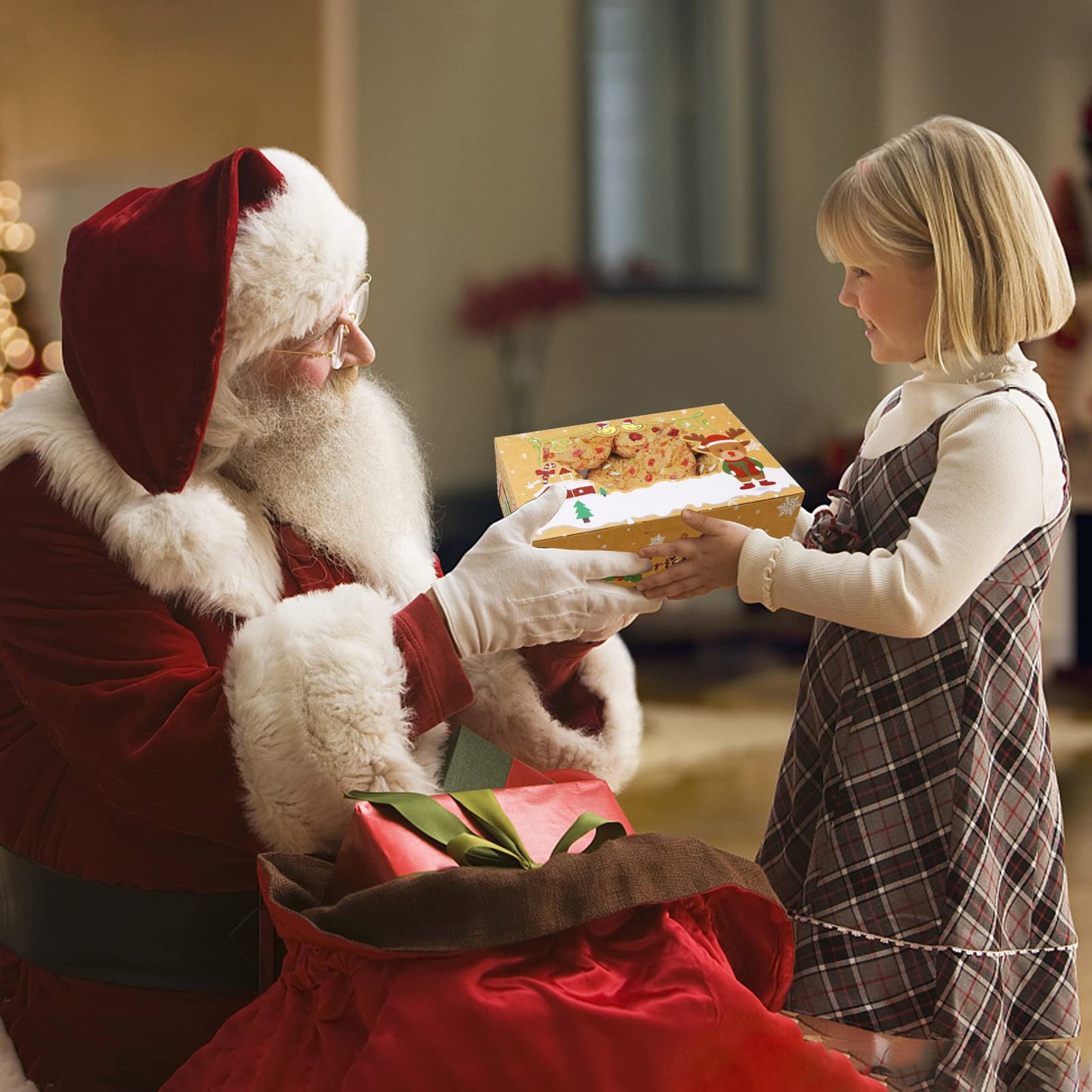 ZMCINER 12 PCS Christmas Cookie Boxes with Window Christmas Bakery Boxes Treat Boxes Baking Boxes for Gift Giving for Pastries, Cupcakes, Brownies, Brown Kraft Bakery Boxes 8.75 x 5.75 x 2.75 Inches