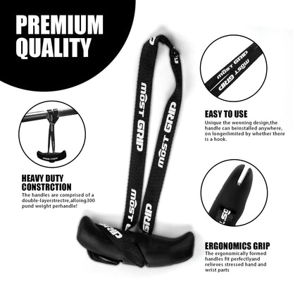 MOST GRIP Neutral Grip Pull Up Handles for Home Gym Workout, Ergonomic Pull Up Grips with Non-Slip for Pull Up Bar and T-bar Row
