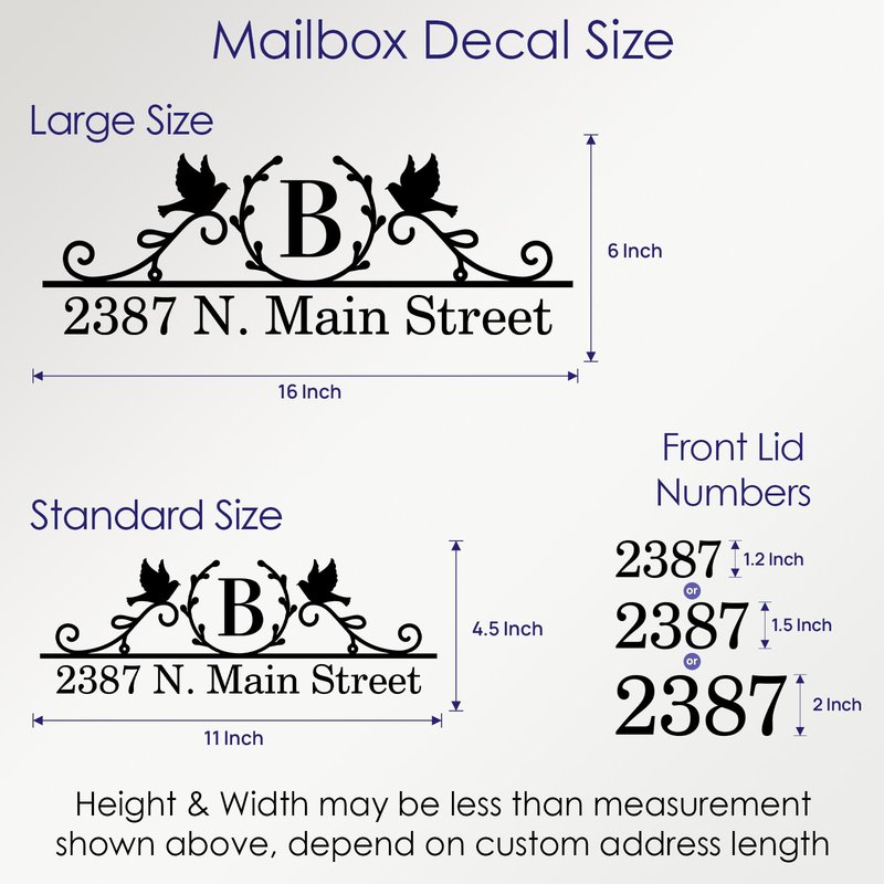 Reflective Mailbox Numbers for Outside, Custom Mailbox Numbers Stickers, Vinyl Decal for Street Name, Self Adhesive, High Visibility, Modern Style, Housewarming gift (S05)