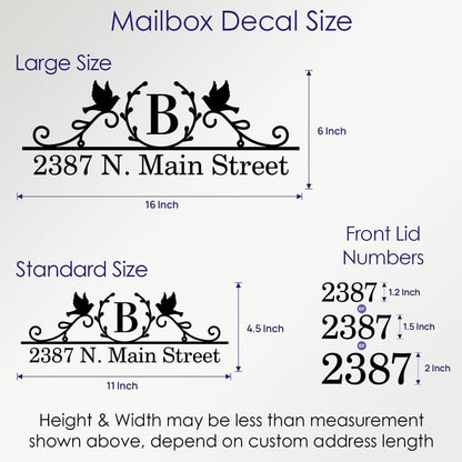 Reflective Mailbox Numbers for Outside, Custom Mailbox Numbers Stickers, Vinyl Decal for Street Name, Self Adhesive, High Visibility, Modern Style, Housewarming gift (S05)