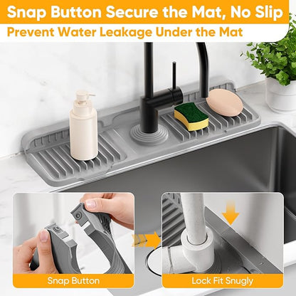 17.7'' Faucet Mat for Kitchen Sink Splash Guard Folding Kitchen Sink Faucet Mat