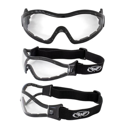 GV Z33 Motorcycle Skydiving Airsoft Goggle Low Profile Anti Fog Clear Lens Plus Storage Bag Global Vision