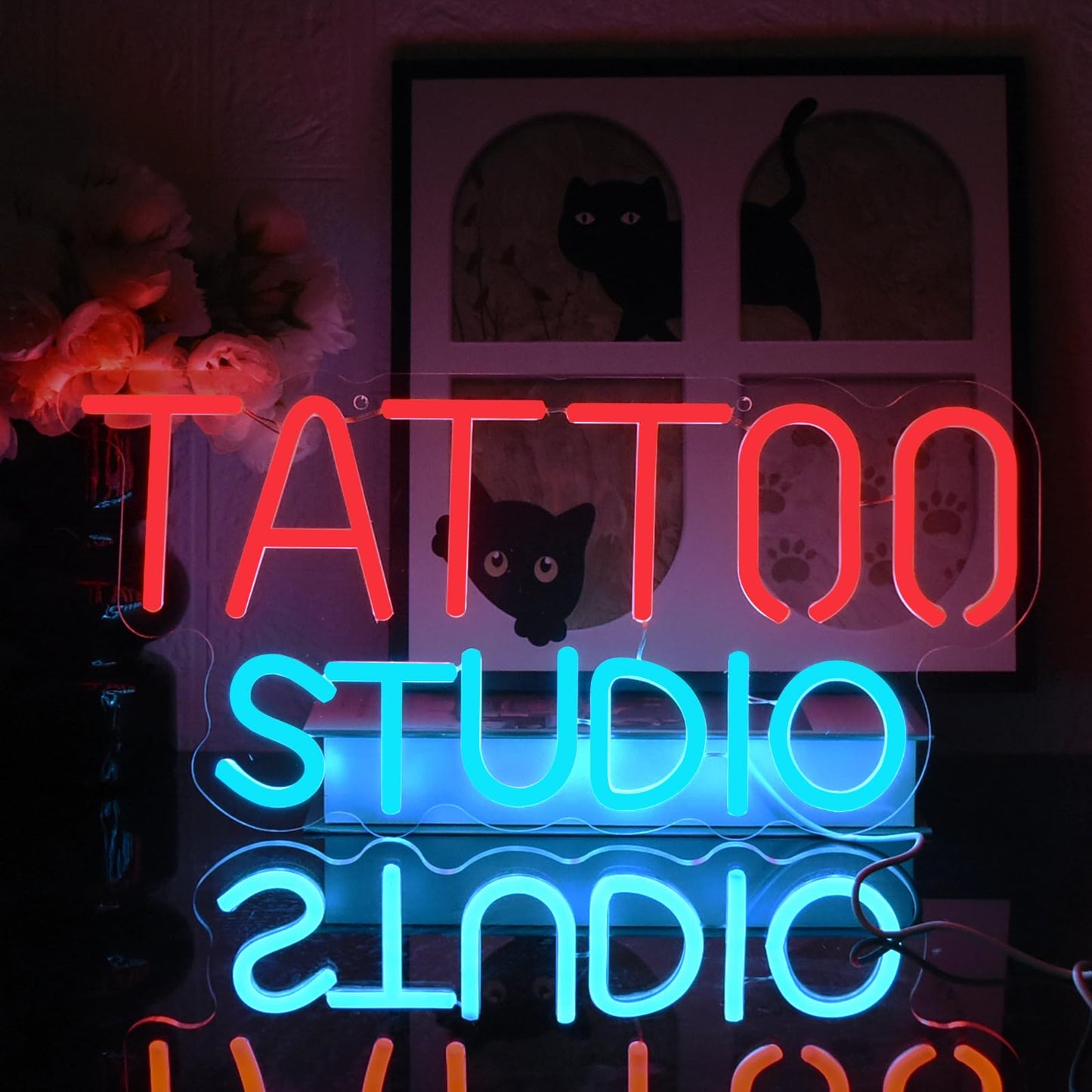 UExnkj-Y Tattoo Neon Sign For Wall Decor, Tattoo Studio Neon Sign Dimmable Tattoo Neon Light for Bedroom Tattoo Shop Salon Studio Garage Man Cave Game Room Wall Decoration