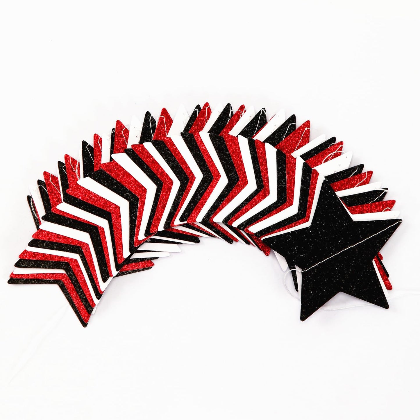 Black White-Red Birthday Party-Decorations Garland - 62FT Twinkle Little Star Graduation Hanging Streamers Banner,Wedding Baby Shower Backdrop, Vampire Classroom Decor Supplies Hugtmr