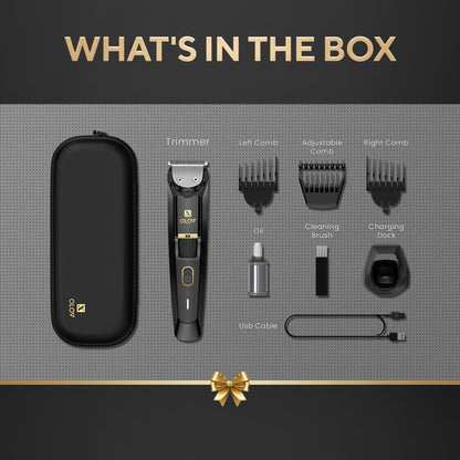 Men's Beard Trimmer - All-in-One Trimmer with Precision Dial - Premium Facial Hair Groomer - Adjustable 20 Length Setting, USB Recharge Dock, Cordless Waterproof Wet/Dry Clipper