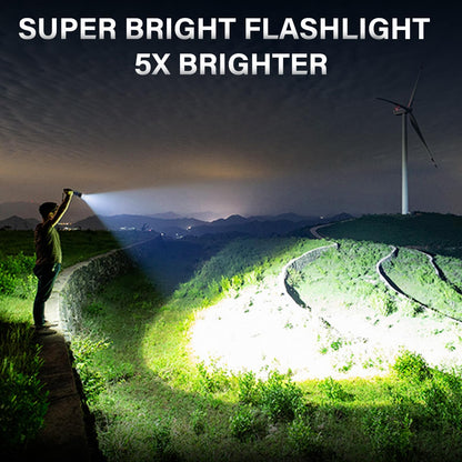 AKNEAR Rechargeable LED Flashlight 99000 High Lumens, Super Bright Flashlights with Zoomable & USB C Rechargeable & 5 Light Mode & IPX7 Waterproof, Powerful Flash Light for Home, Hiking, Camping
