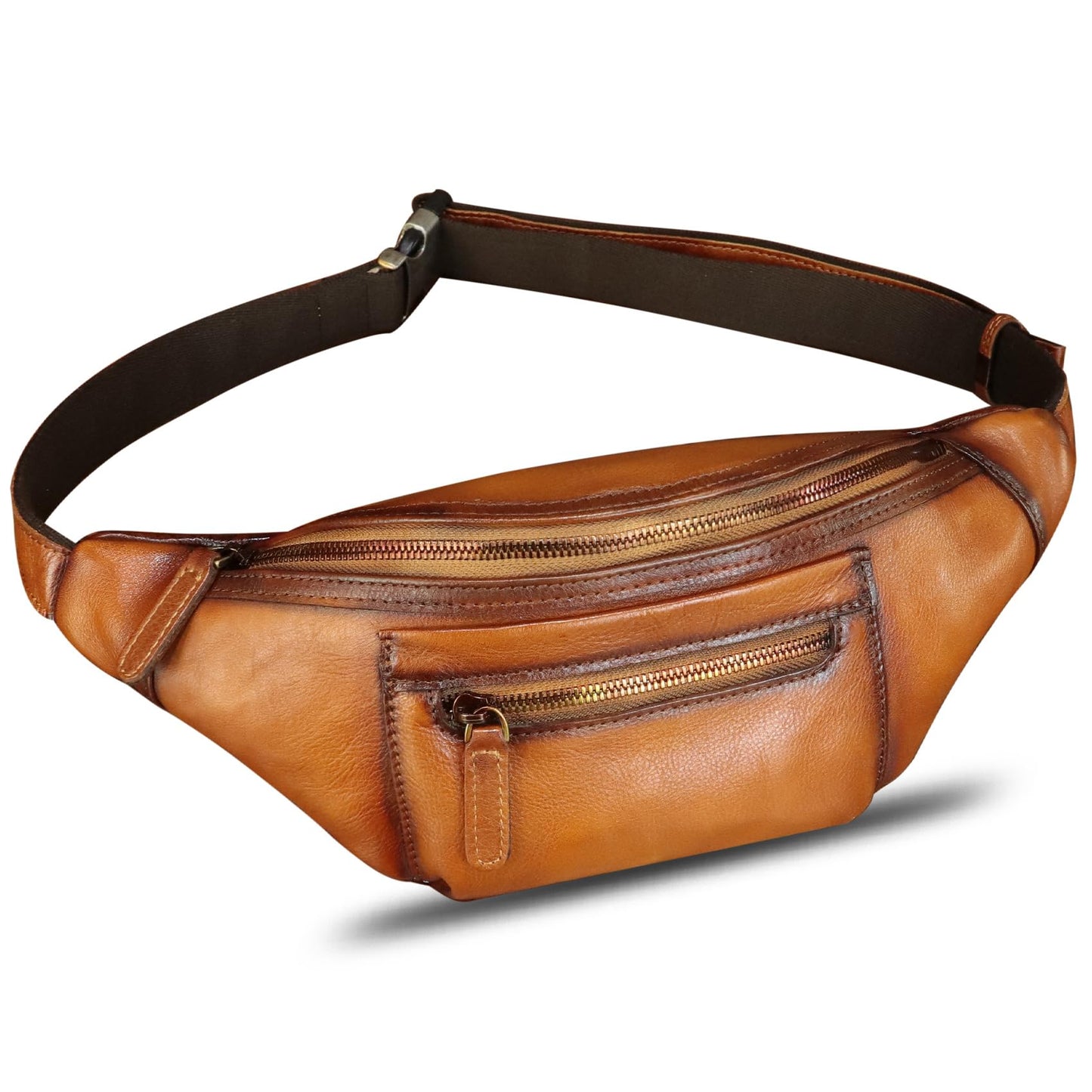 Genuine Leather Fanny Pack for Men and Women Vintage Handmade Leather Waist Bag Sling Bag Sling Backpack Purse Hip Crossbody Bag (Brown)