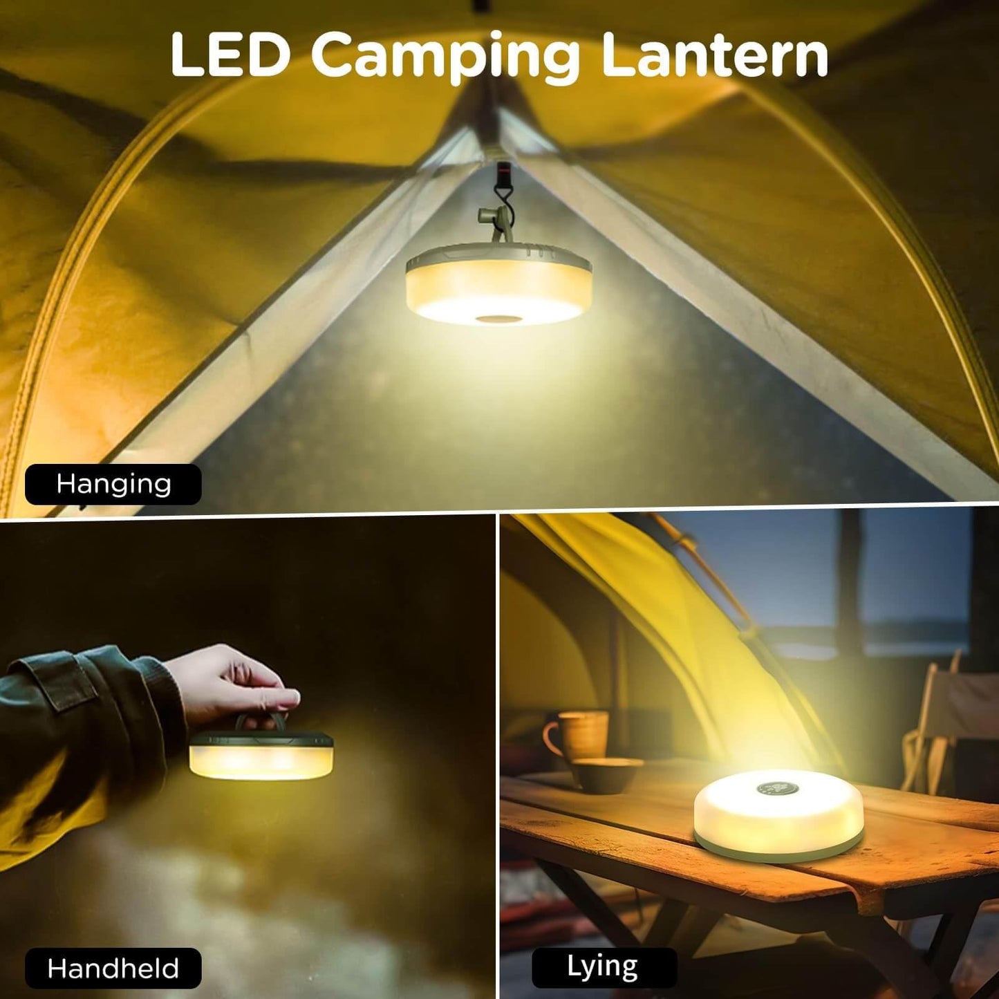OGERY 2-Pack Camping String Lights, 32.8FT Rechargeable Christmas String Lights Outdoor/Indoor, 8 Modes 4-in-1 Quick Storage Fairy Lights Portable Lamp for Xmas Tree Decor Party Camping Essentials