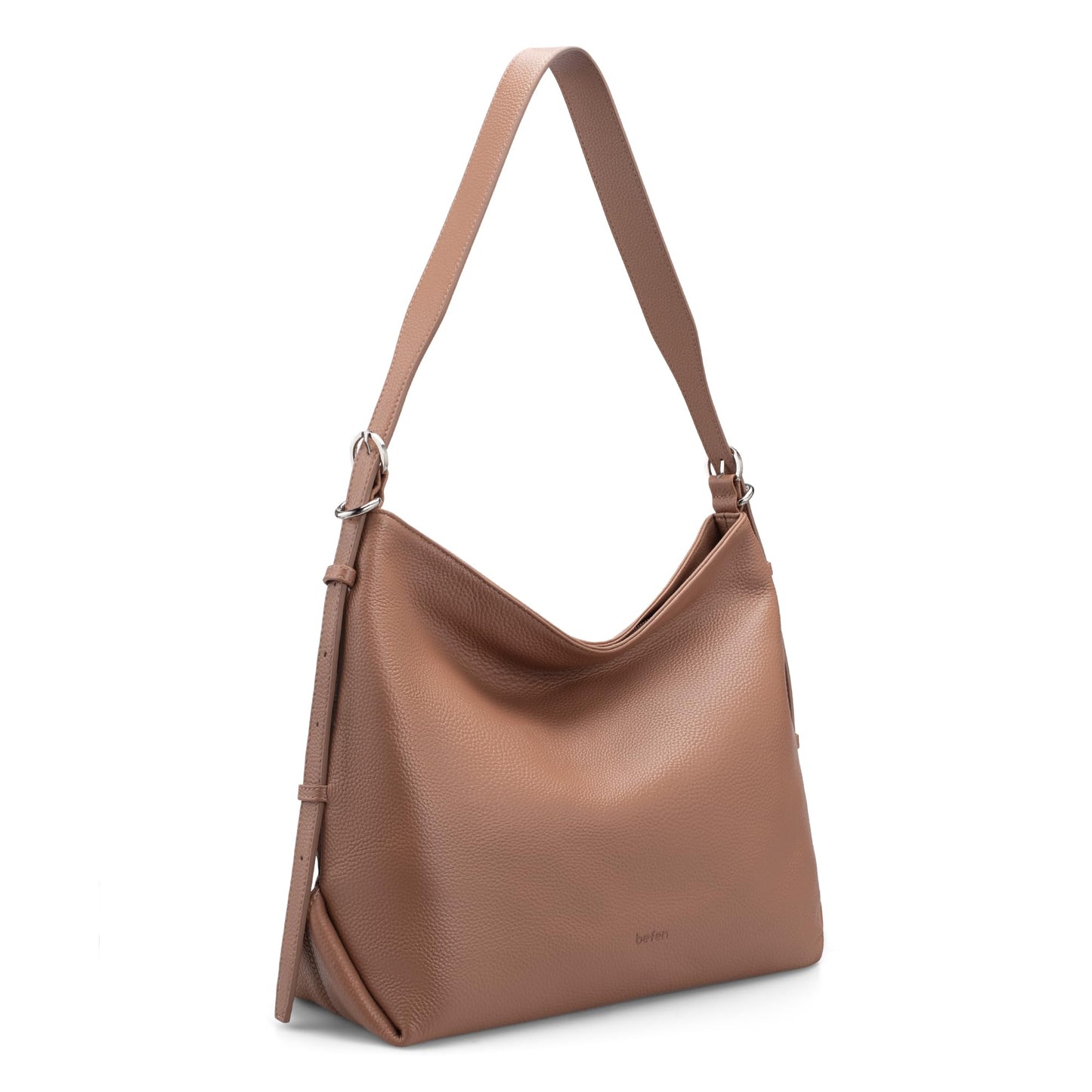 befen Genuine Leather Hobo Bags Purse for Women Medium Crossbody Bag Leather Purses Shoulder Purse Handbags with Adjustable Shoulder Strap Mocha