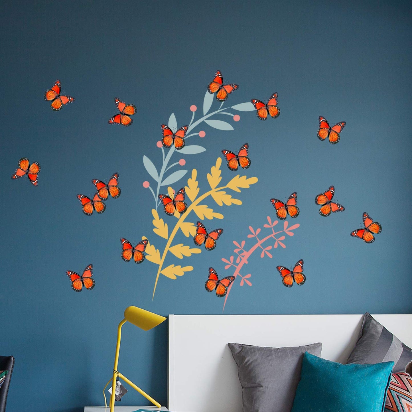 AQUEENLY Monarch Butterfly Decorations, 4.72'' Orange Premium Artificial Monarch Butterfly to Decorate for Craft, Home, Wall, Wedding, Party (12 Pcs)