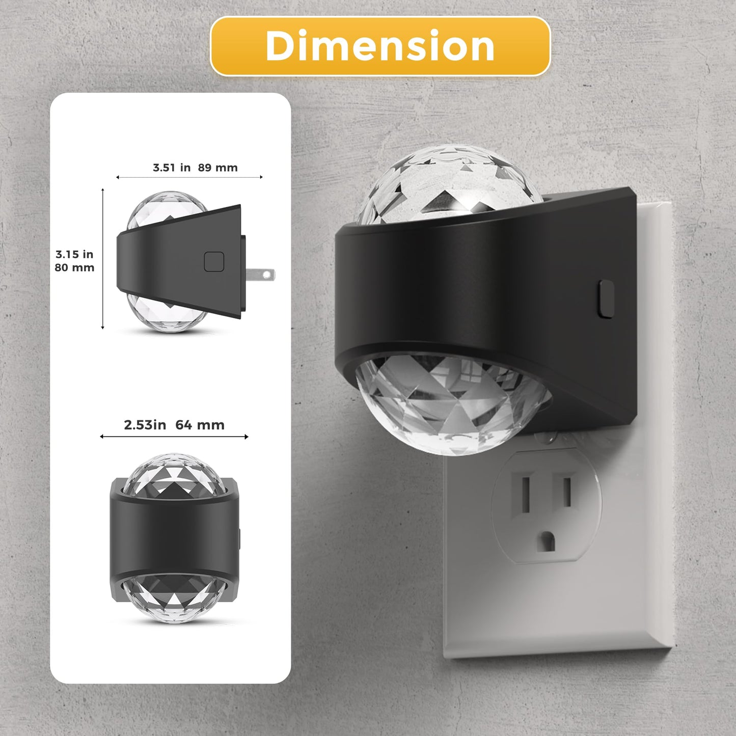 L LOHAS LED Night Lights Plug into Wall, Projector Night Light with Dusk to Dawn Sensor,1600K/3000K/5000K Adjustable, Nightlight for Kids Hallway Christmas Gift
